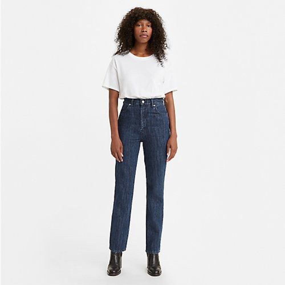 Levi's® WellThread® 70's High Rise Straight Fit Women's Jeans-Indigo Flower-Blue - Picture 4 of 4